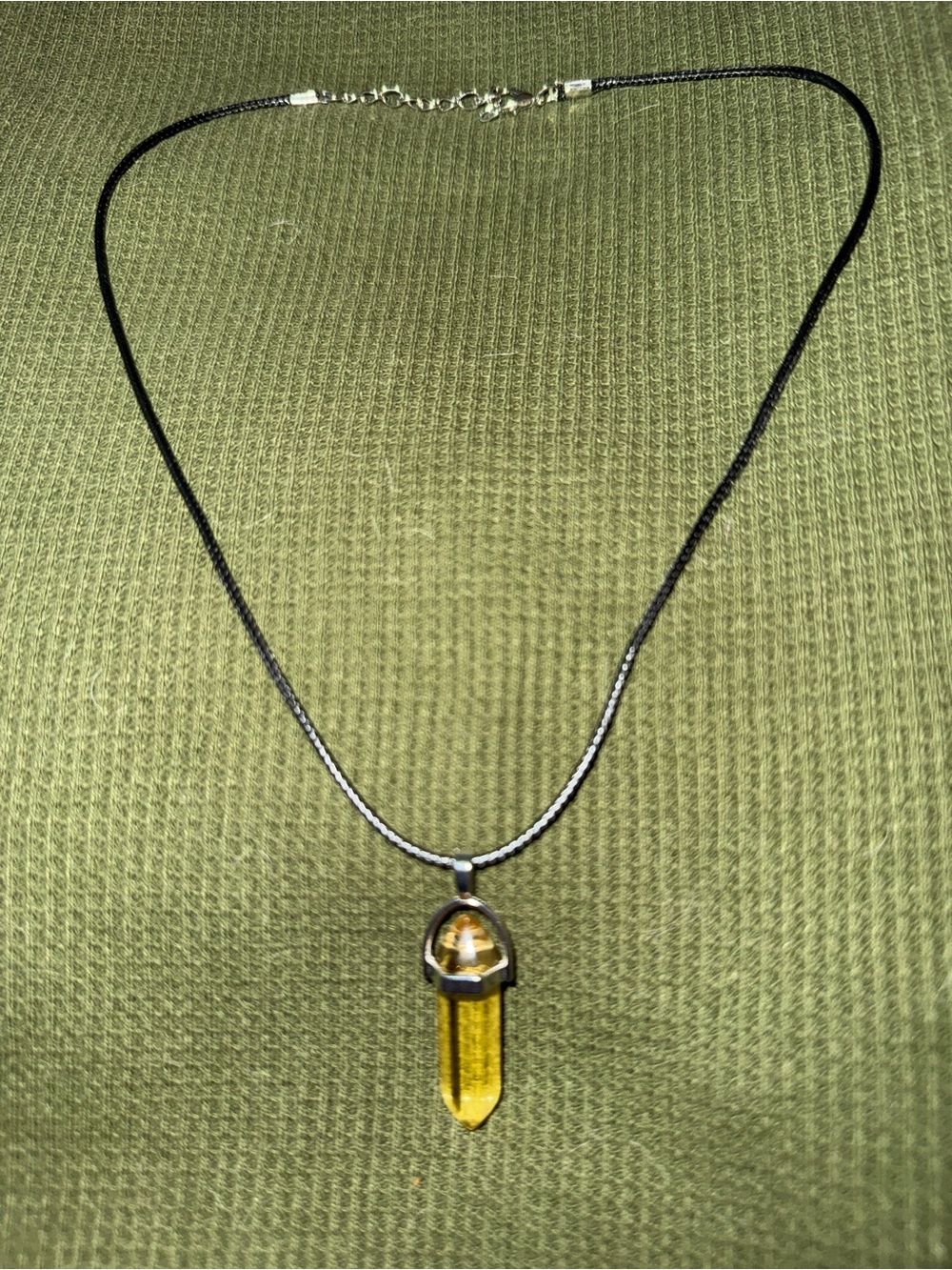 Yellow Crystal Point Pendant Necklace - Women Jewelry